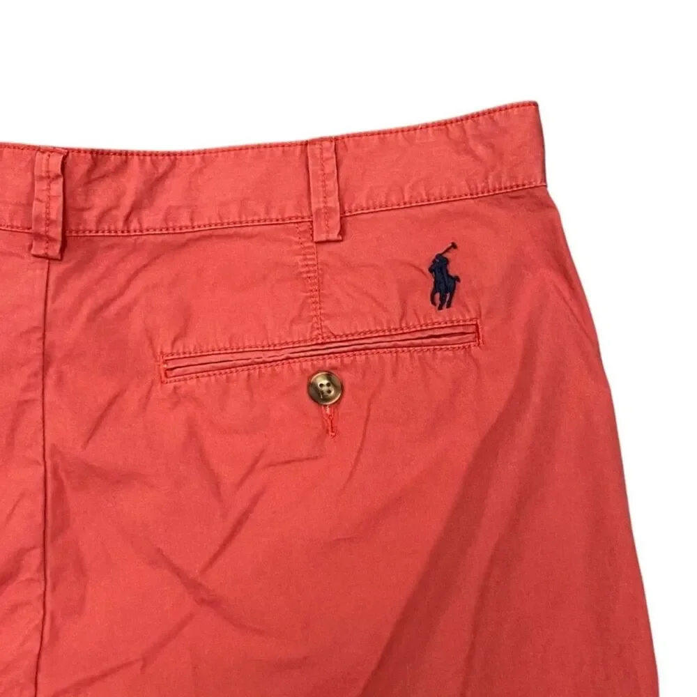 POLO Ralph Lauren Men's Relaxed Fit Chino Shorts Nantucket RED Blue Pony Sz 33